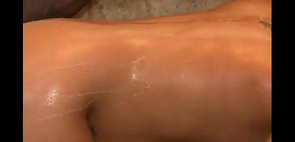  Petite inked masseuse gives shower treatment
